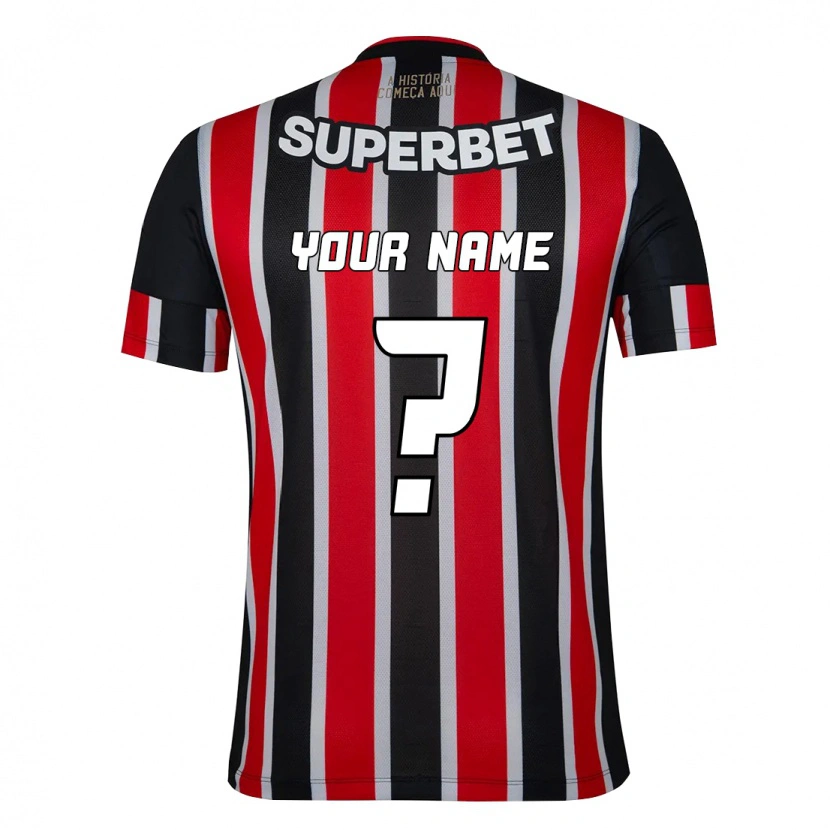 Danxen Uomo Maglia Il Tuo Nome #0 Nero Rosso Kit Gara Away 2025/26 Maglietta