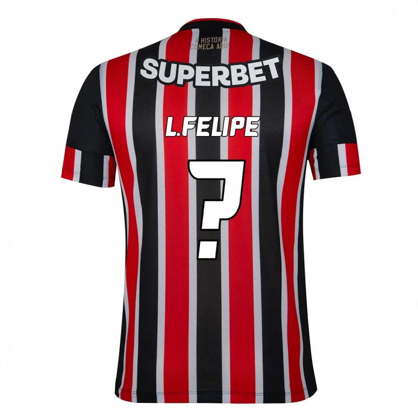 Danxen Uomo Maglia Luis Felipe #0 Nero Rosso Kit Gara Away 2025/26 Maglietta