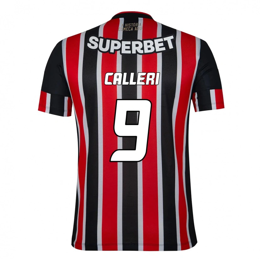 Danxen Uomo Maglia Jonathan Calleri #9 Nero Rosso Kit Gara Away 2025/26 Maglietta