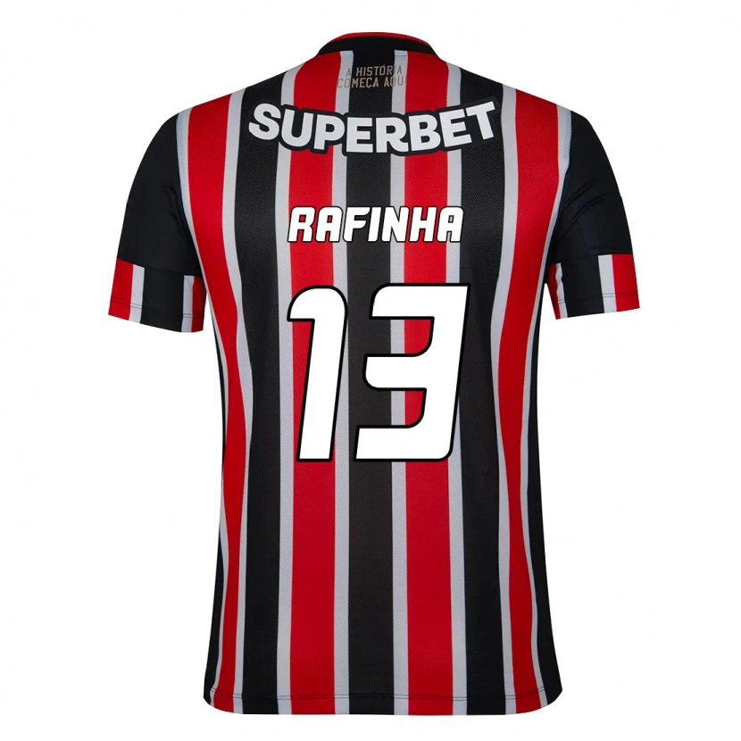 Danxen Uomo Maglia Rafinha #13 Nero Rosso Kit Gara Away 2025/26 Maglietta
