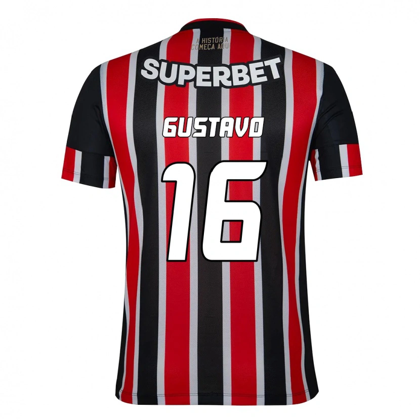 Danxen Uomo Maglia Luiz Gustavo #16 Nero Rosso Kit Gara Away 2025/26 Maglietta
