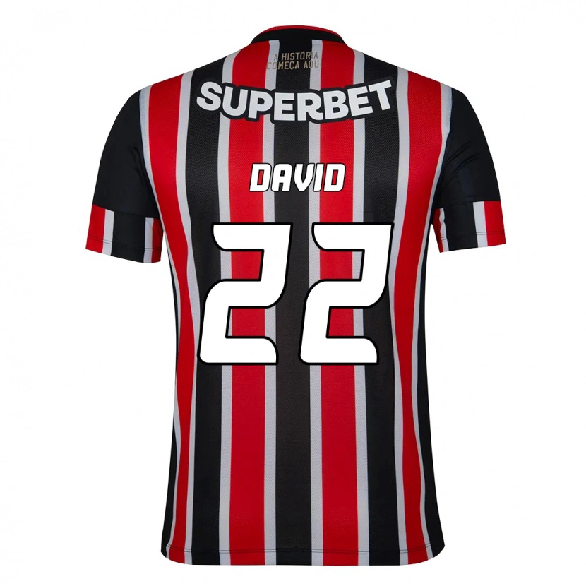 Danxen Uomo Maglia David #22 Nero Rosso Kit Gara Away 2025/26 Maglietta