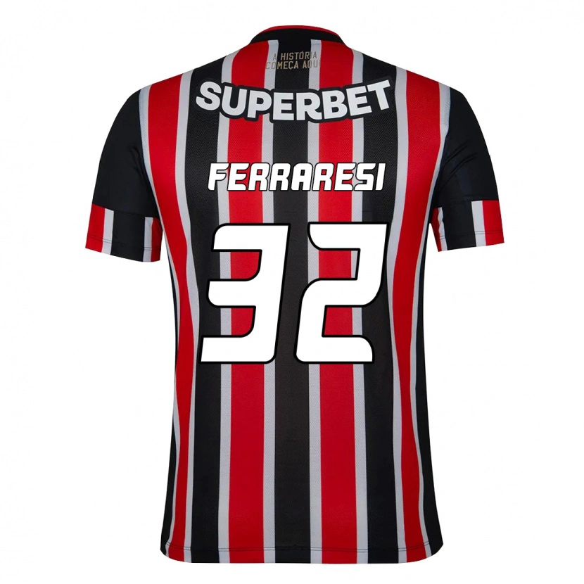 Danxen Uomo Maglia Nahuel Ferraresi #32 Nero Rosso Kit Gara Away 2025/26 Maglietta