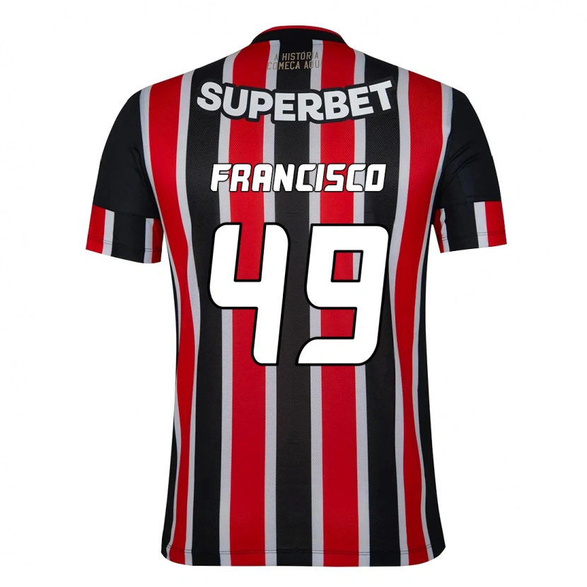 Danxen Uomo Maglia Ryan Francisco #49 Nero Rosso Kit Gara Away 2025/26 Maglietta