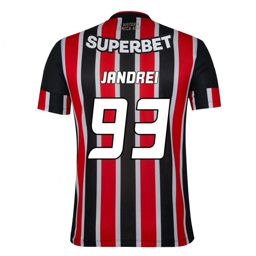 Danxen Uomo Maglia Jandrei #93 Nero Rosso Kit Gara Away 2025/26 Maglietta