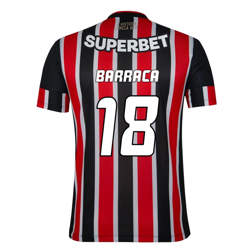 Danxen Uomo Maglia Barraca #18 Nero Rosso Kit Gara Away 2025/26 Maglietta