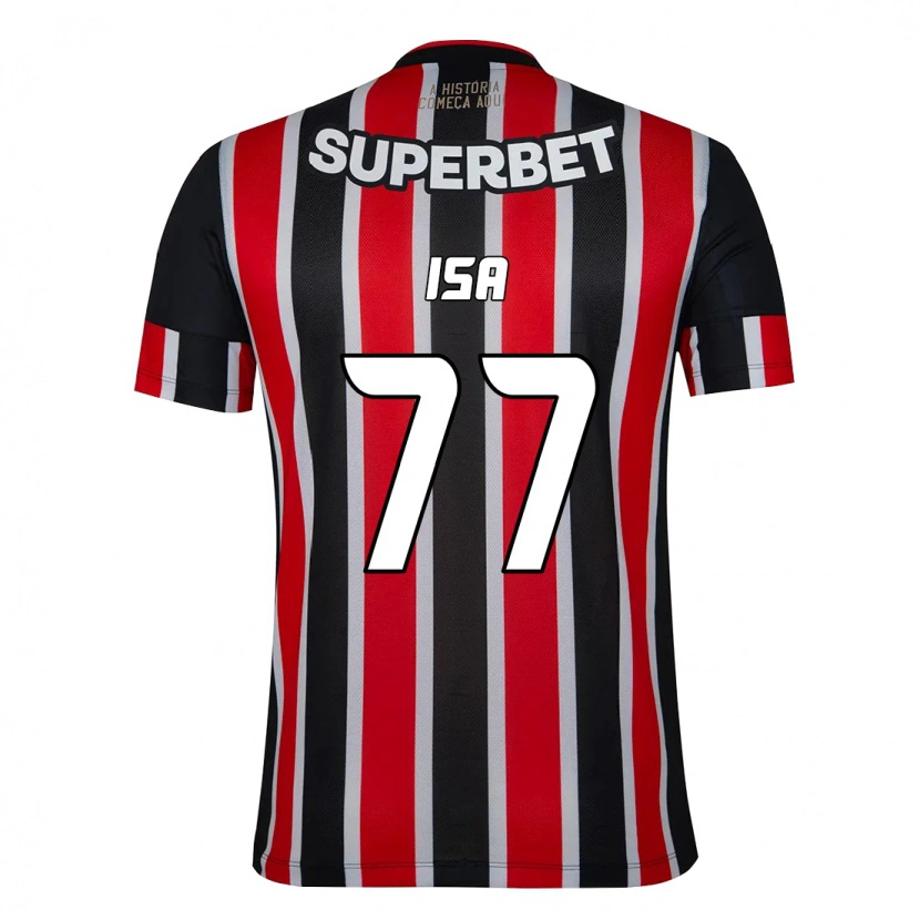Danxen Uomo Maglia Isa #77 Nero Rosso Kit Gara Away 2025/26 Maglietta