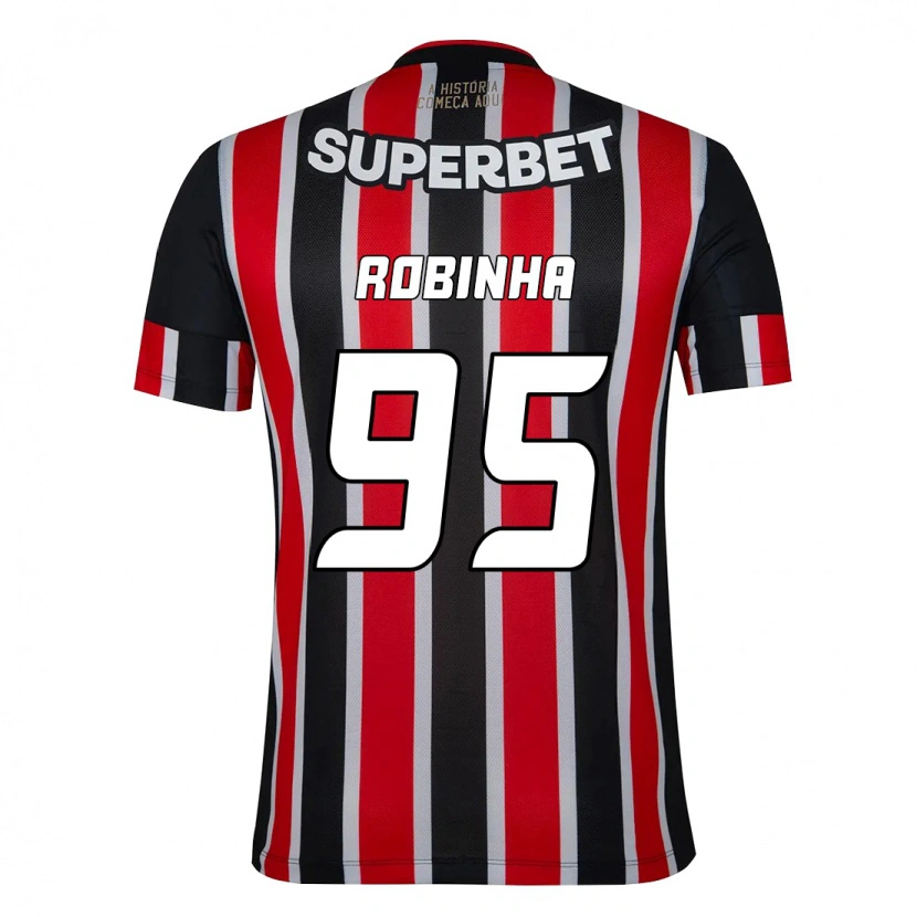 Danxen Uomo Maglia Robinha #95 Nero Rosso Kit Gara Away 2025/26 Maglietta