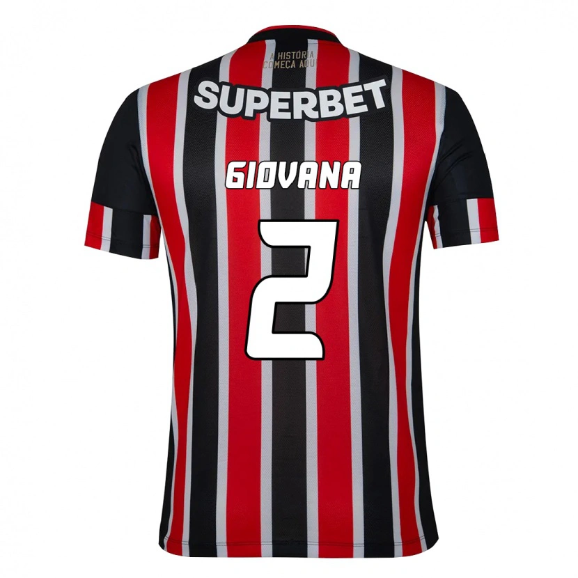 Danxen Uomo Maglia Giovana #2 Nero Rosso Kit Gara Away 2025/26 Maglietta