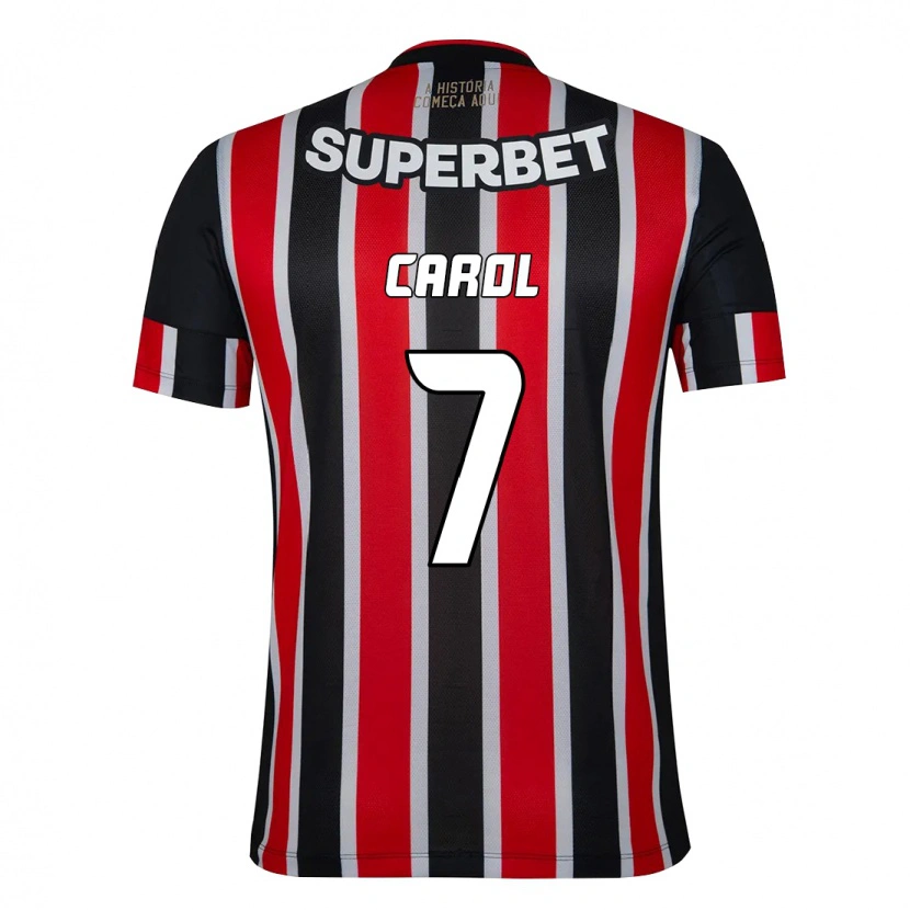 Danxen Uomo Maglia Carol #7 Nero Rosso Kit Gara Away 2025/26 Maglietta