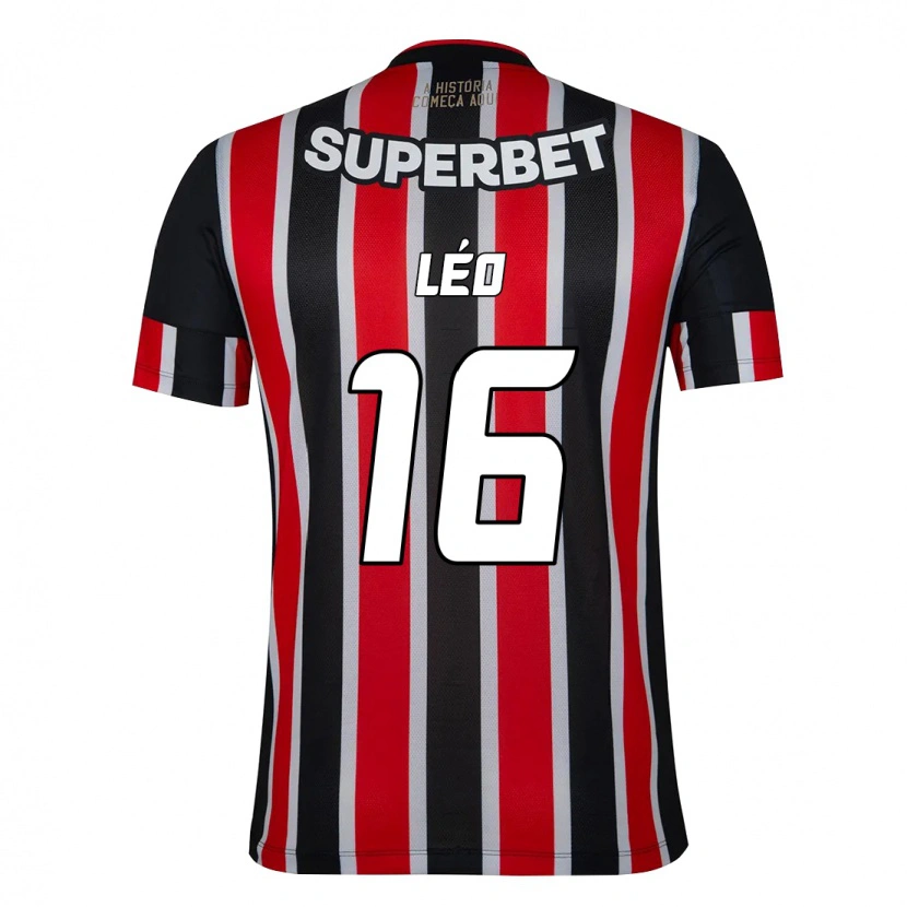 Danxen Uomo Maglia Leo #16 Nero Rosso Kit Gara Away 2025/26 Maglietta
