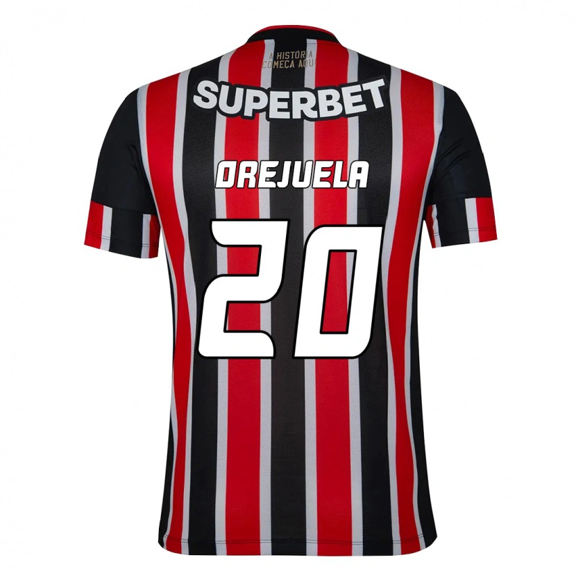 Danxen Uomo Maglia Luis Manuel Orejuela #20 Nero Rosso Kit Gara Away 2025/26 Maglietta