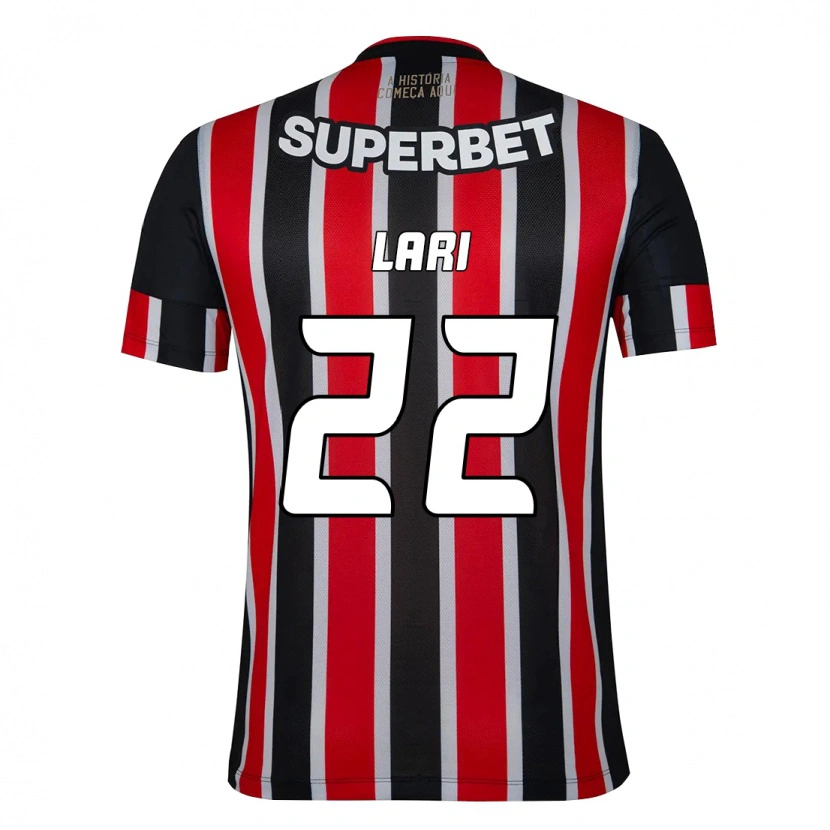 Danxen Uomo Maglia Lari #22 Nero Rosso Kit Gara Away 2025/26 Maglietta