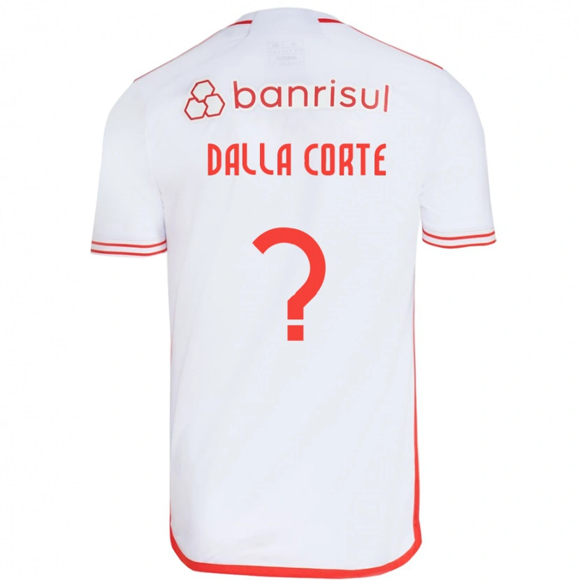Danxen Uomo Maglia João Dalla Corte #0 Bianco Rosso Kit Gara Away 2025/26 Maglietta
