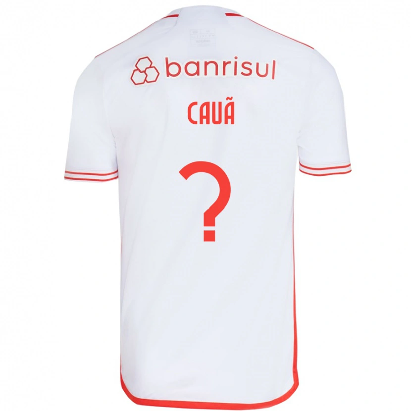 Danxen Uomo Maglia Cauã #0 Bianco Rosso Kit Gara Away 2025/26 Maglietta