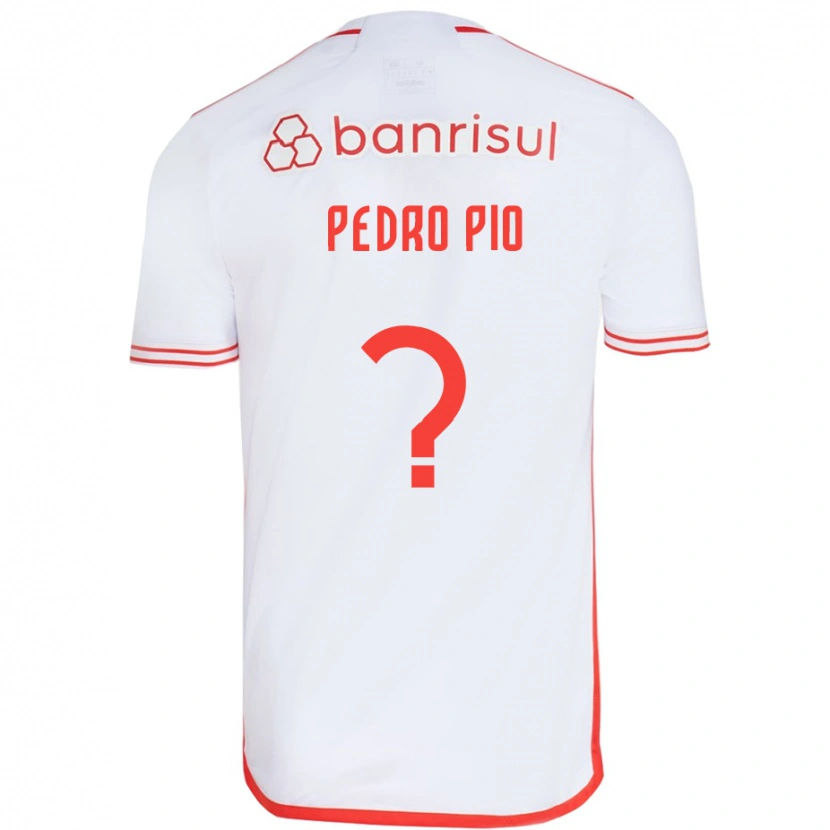 Danxen Uomo Maglia Pedro Pio #0 Bianco Rosso Kit Gara Away 2025/26 Maglietta