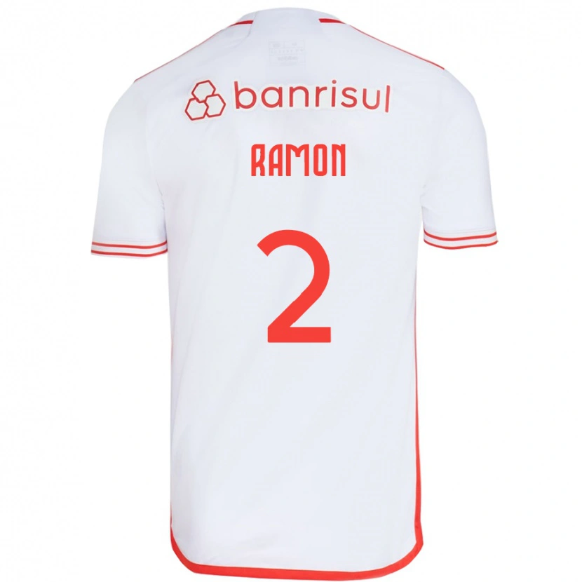 Danxen Uomo Maglia Ramon #2 Bianco Rosso Kit Gara Away 2025/26 Maglietta