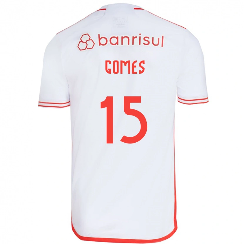 Danxen Uomo Maglia Bruno Gomes #15 Bianco Rosso Kit Gara Away 2025/26 Maglietta