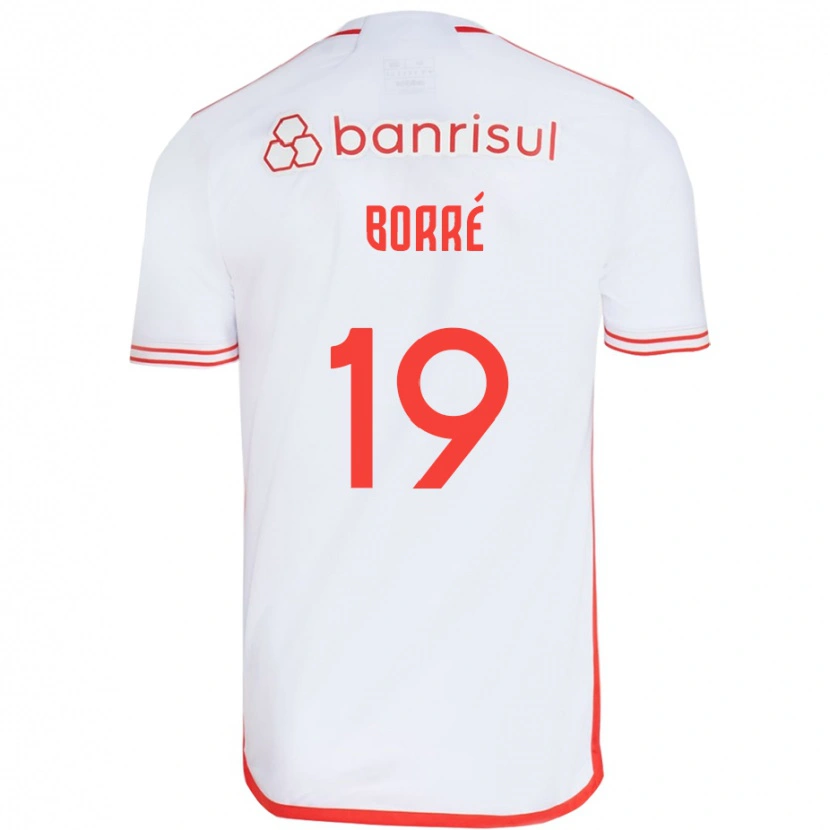 Danxen Uomo Maglia Rafael Borré #19 Bianco Rosso Kit Gara Away 2025/26 Maglietta