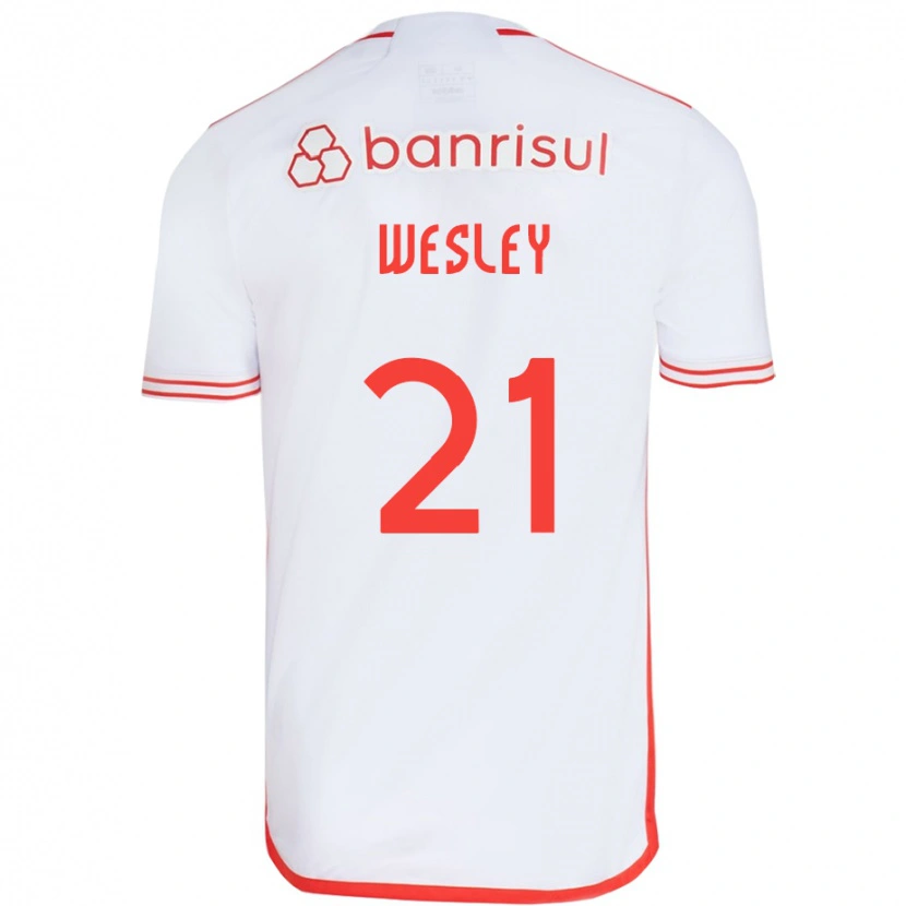 Danxen Uomo Maglia Wesley #21 Bianco Rosso Kit Gara Away 2025/26 Maglietta