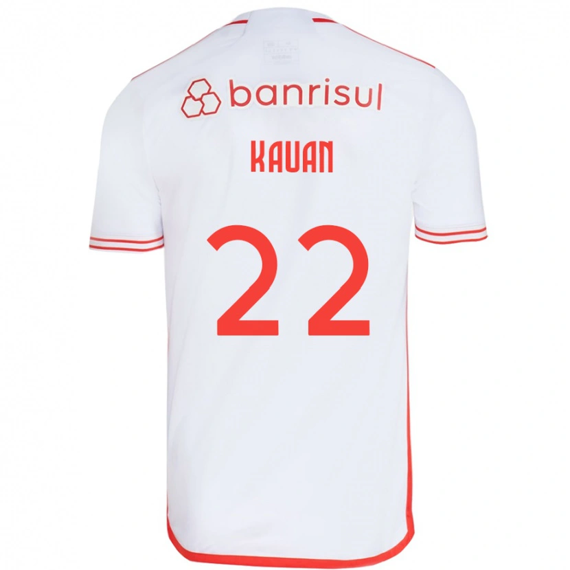 Danxen Uomo Maglia Kauan #22 Bianco Rosso Kit Gara Away 2025/26 Maglietta