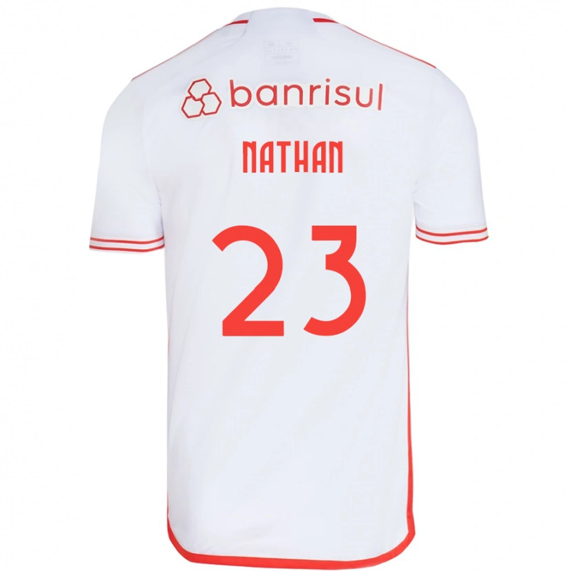 Danxen Uomo Maglia Nathan #23 Bianco Rosso Kit Gara Away 2025/26 Maglietta