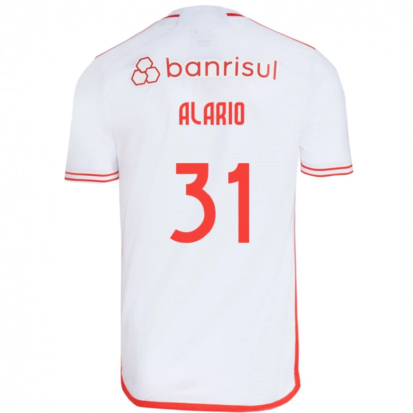 Danxen Uomo Maglia Lucas Alario #31 Bianco Rosso Kit Gara Away 2025/26 Maglietta