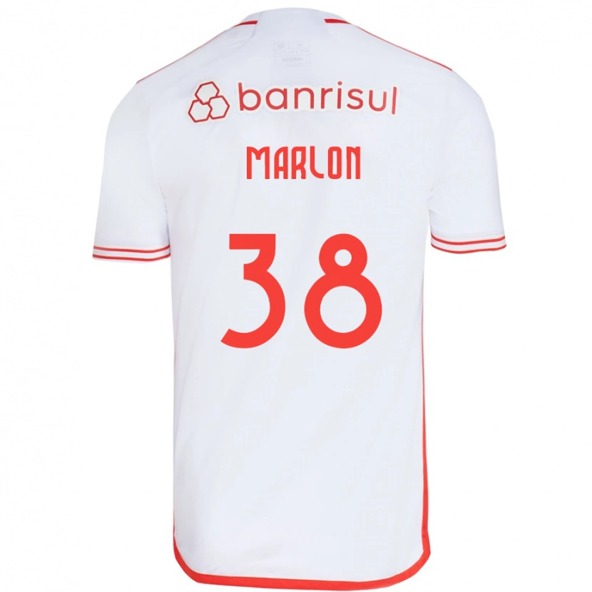 Danxen Uomo Maglia Marlon #38 Bianco Rosso Kit Gara Away 2025/26 Maglietta