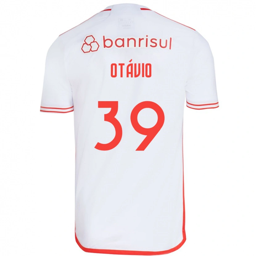 Danxen Uomo Maglia Luis Otávio #39 Bianco Rosso Kit Gara Away 2025/26 Maglietta