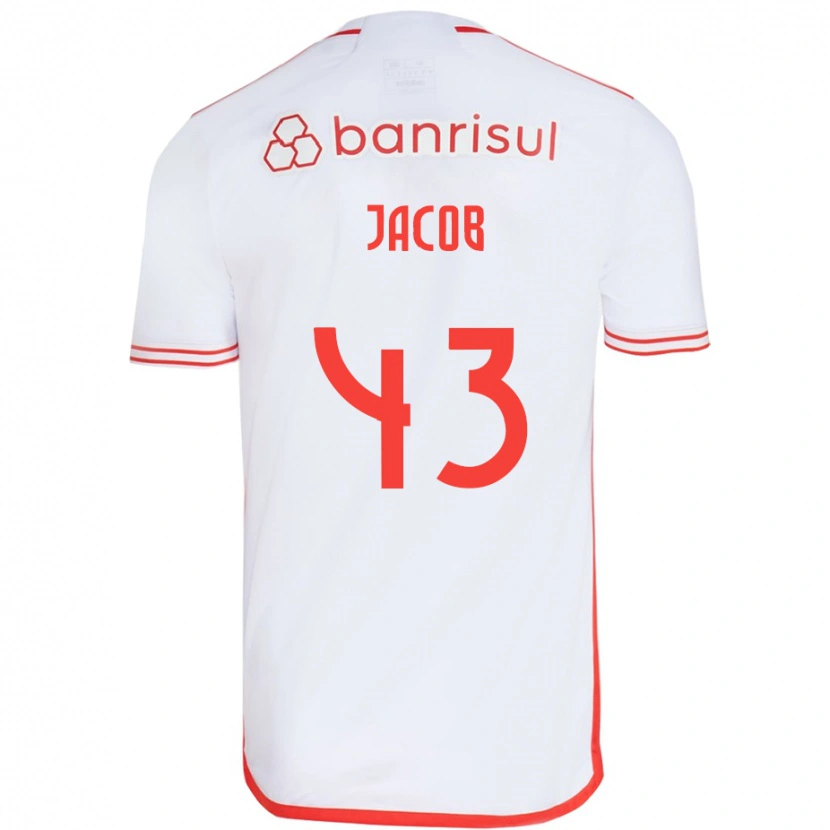 Danxen Uomo Maglia Bernardo Jacob #43 Bianco Rosso Kit Gara Away 2025/26 Maglietta