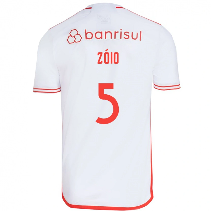 Danxen Uomo Maglia Zóio #5 Bianco Rosso Kit Gara Away 2025/26 Maglietta