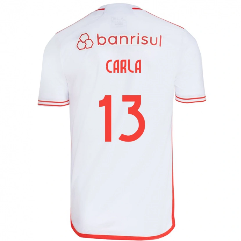 Danxen Uomo Maglia Carla #13 Bianco Rosso Kit Gara Away 2025/26 Maglietta