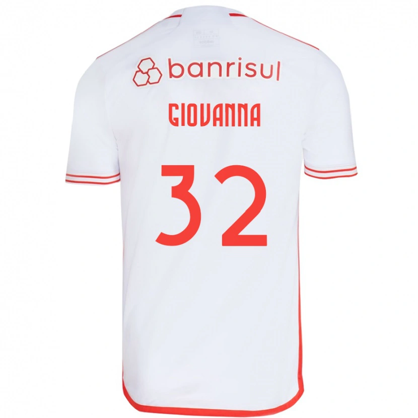 Danxen Uomo Maglia Giulia Giovanna #32 Bianco Rosso Kit Gara Away 2025/26 Maglietta