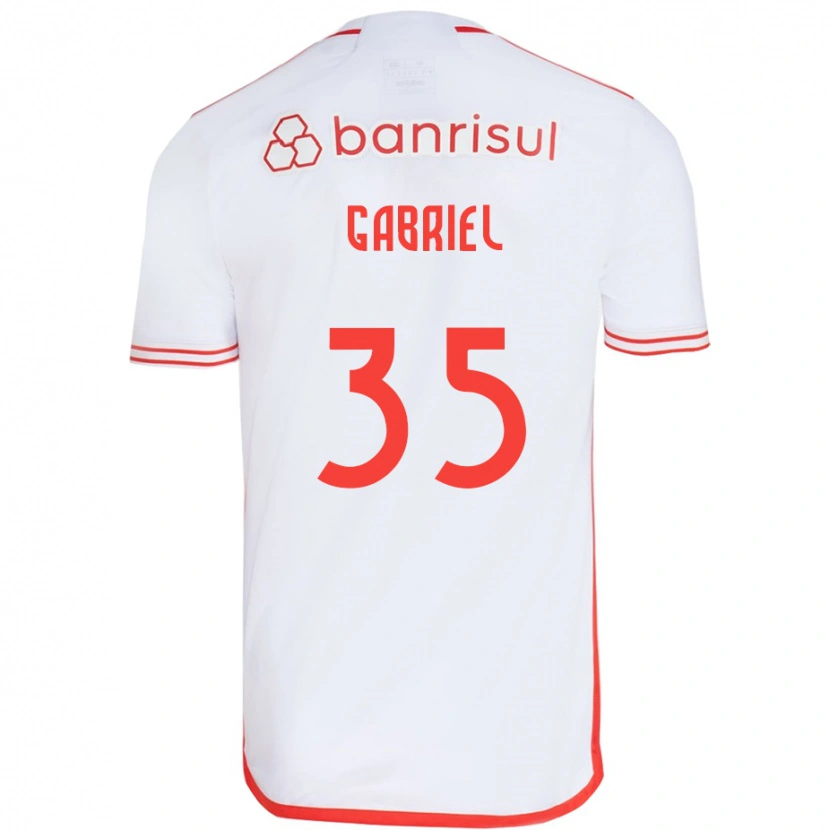 Danxen Uomo Maglia Ze Gabriel #35 Bianco Rosso Kit Gara Away 2025/26 Maglietta