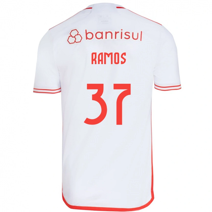 Danxen Uomo Maglia Lucas Ramos #37 Bianco Rosso Kit Gara Away 2025/26 Maglietta