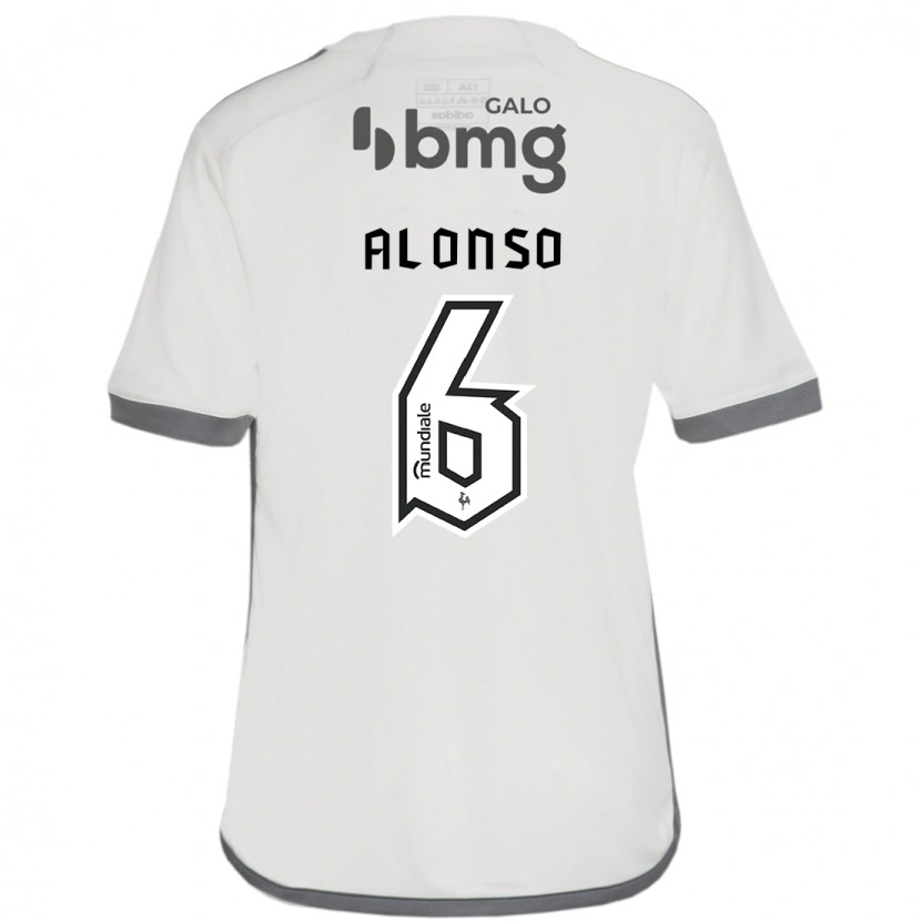 Danxen Uomo Maglia Júnior Alonso #6 Bianco Sporco Kit Gara Away 2025/26 Maglietta