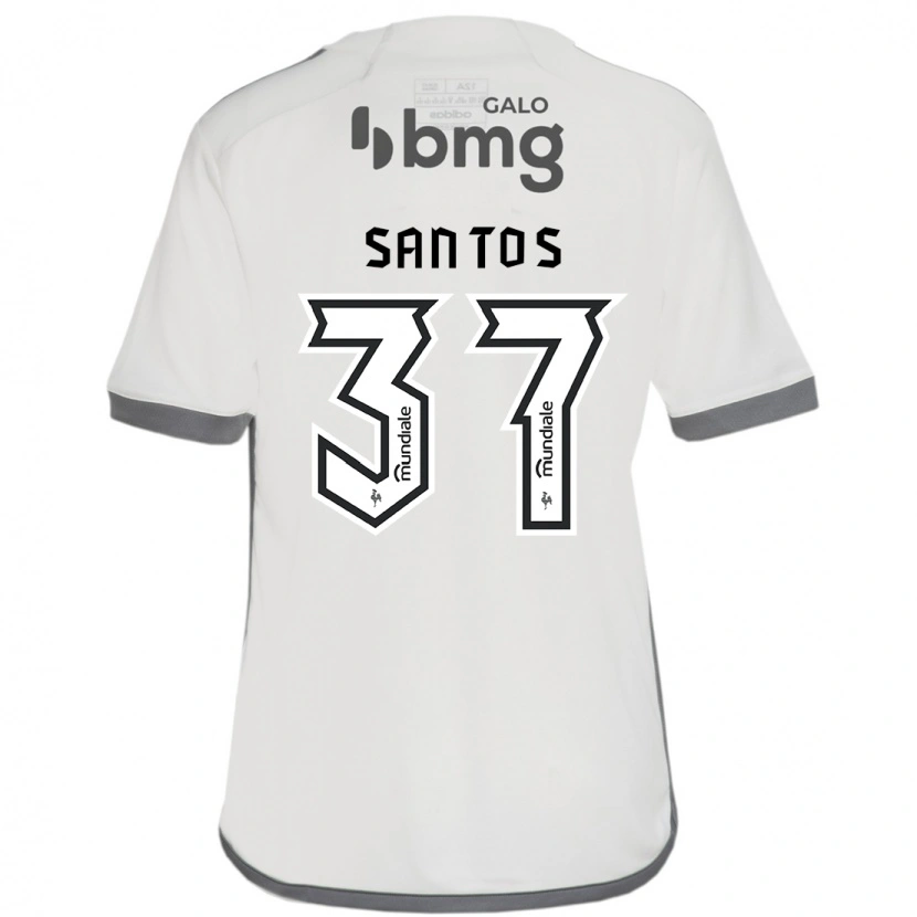 Danxen Uomo Maglia Júnior Santos #37 Bianco Sporco Kit Gara Away 2025/26 Maglietta