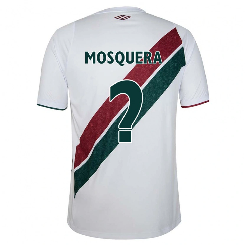 Danxen Uomo Maglia Yuleiver Mosquera #0 Bianco Verde Borgogna Kit Gara Away 2025/26 Maglietta