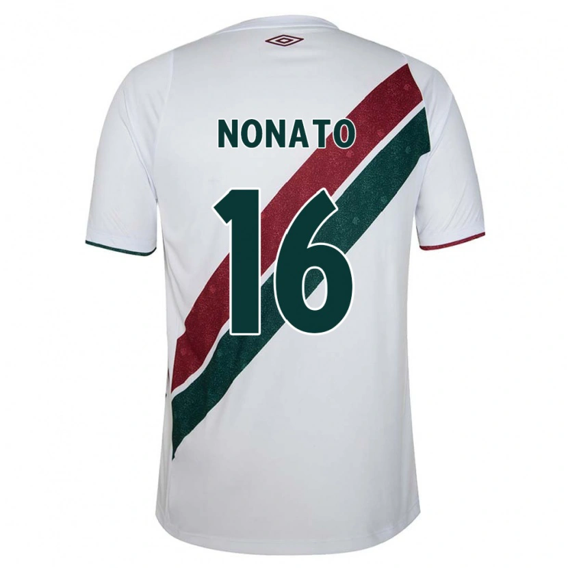 Danxen Uomo Maglia Nonato #16 Bianco Verde Borgogna Kit Gara Away 2025/26 Maglietta