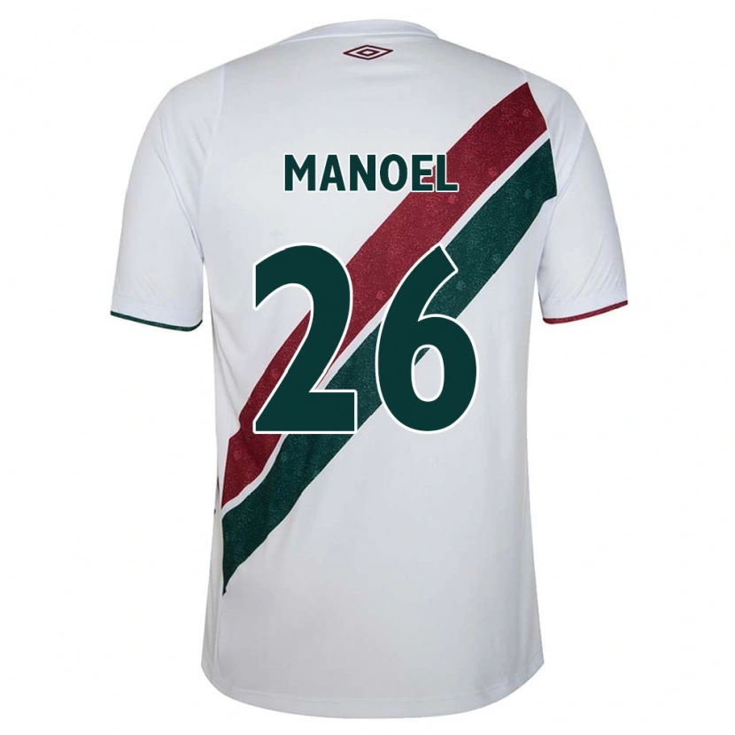 Danxen Uomo Maglia Manoel #26 Bianco Verde Borgogna Kit Gara Away 2025/26 Maglietta