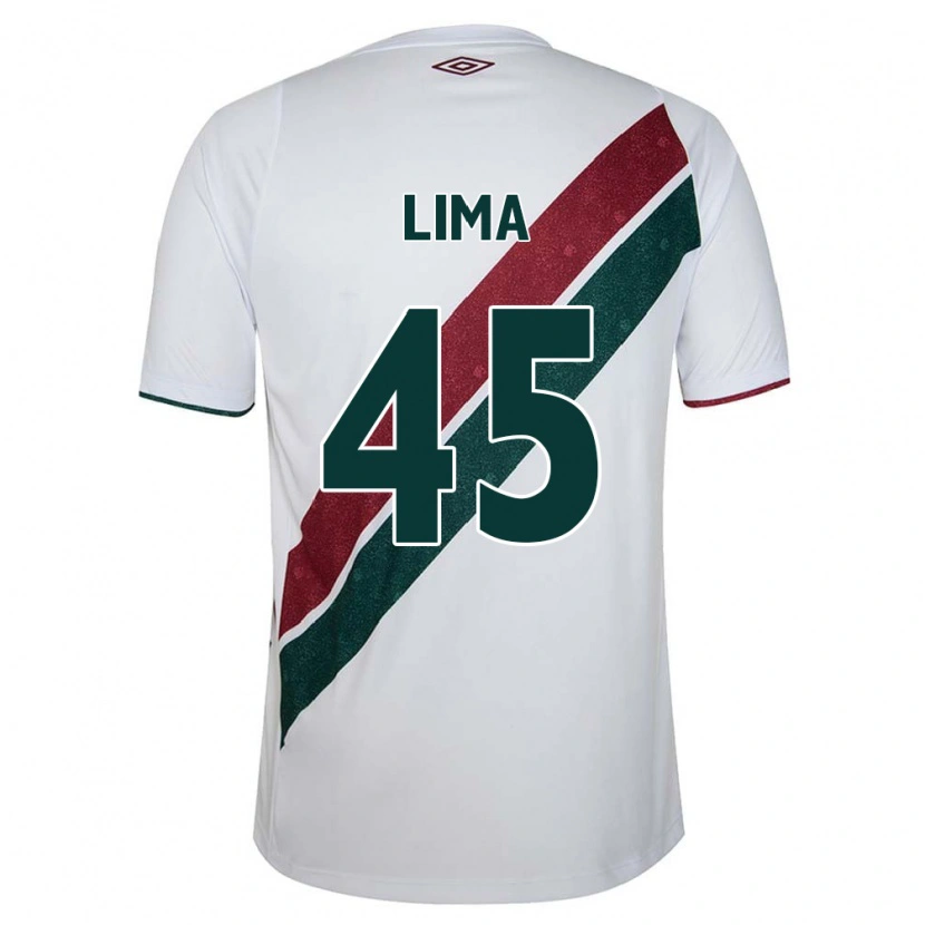 Danxen Uomo Maglia Lima #45 Bianco Verde Borgogna Kit Gara Away 2025/26 Maglietta