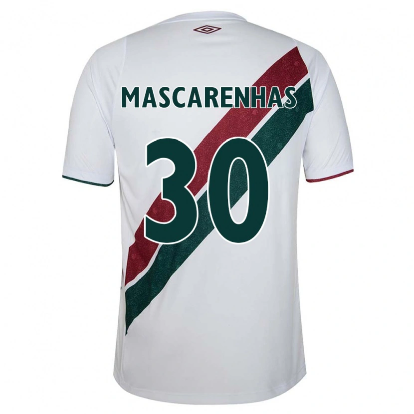 Danxen Uomo Maglia Matheus Mascarenhas #30 Bianco Verde Borgogna Kit Gara Away 2025/26 Maglietta