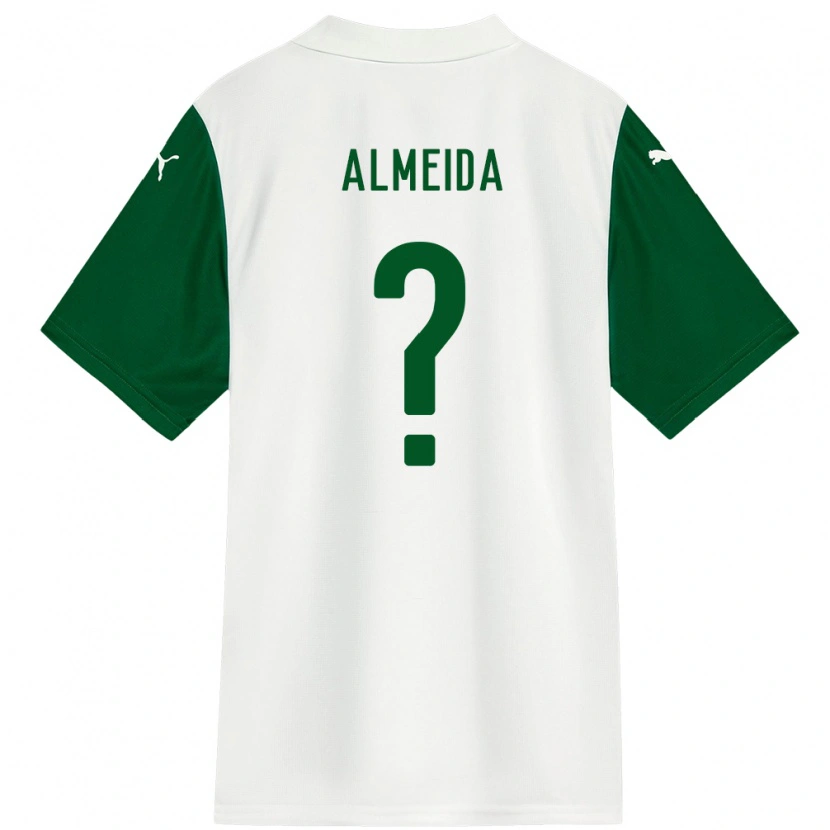 Danxen Uomo Maglia Pedro Almeida #0 Bianco Verde Kit Gara Away 2025/26 Maglietta
