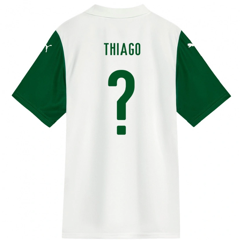 Danxen Uomo Maglia Thiago #0 Bianco Verde Kit Gara Away 2025/26 Maglietta