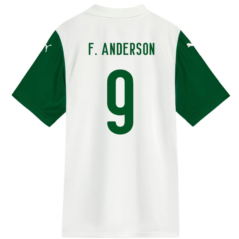 Danxen Uomo Maglia Felipe Anderson #9 Bianco Verde Kit Gara Away 2025/26 Maglietta