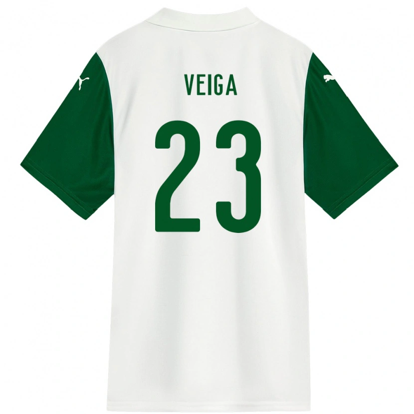 Danxen Uomo Maglia Raphael Veiga #23 Bianco Verde Kit Gara Away 2025/26 Maglietta