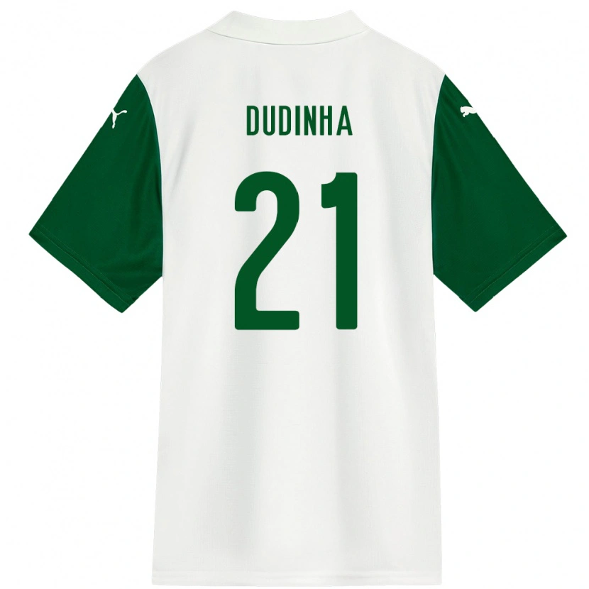 Danxen Uomo Maglia Dudinha #21 Bianco Verde Kit Gara Away 2025/26 Maglietta