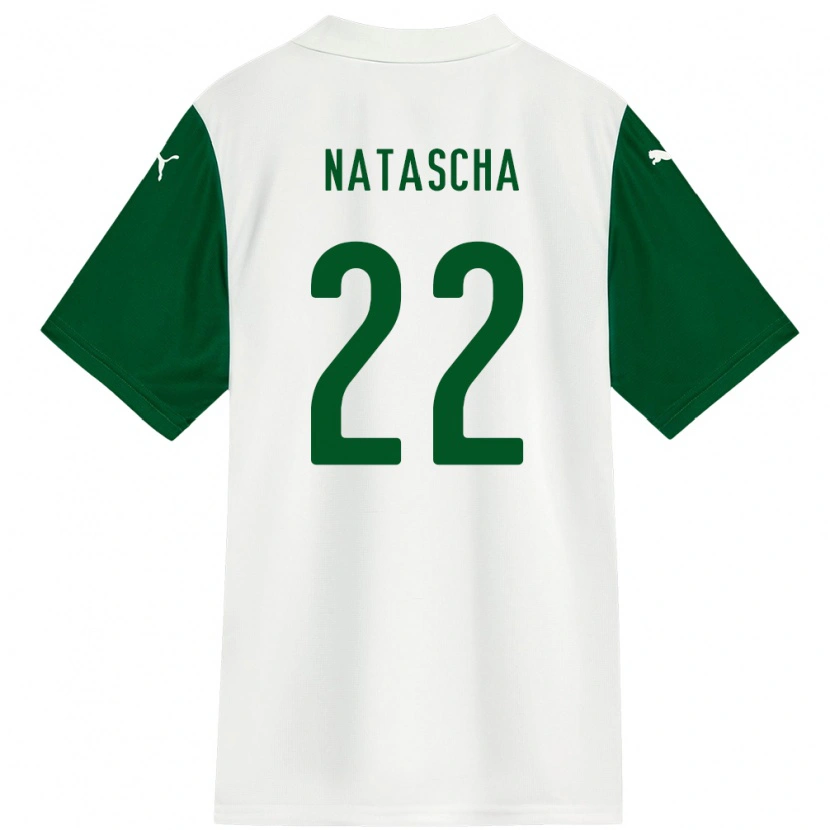Danxen Uomo Maglia Natascha #22 Bianco Verde Kit Gara Away 2025/26 Maglietta