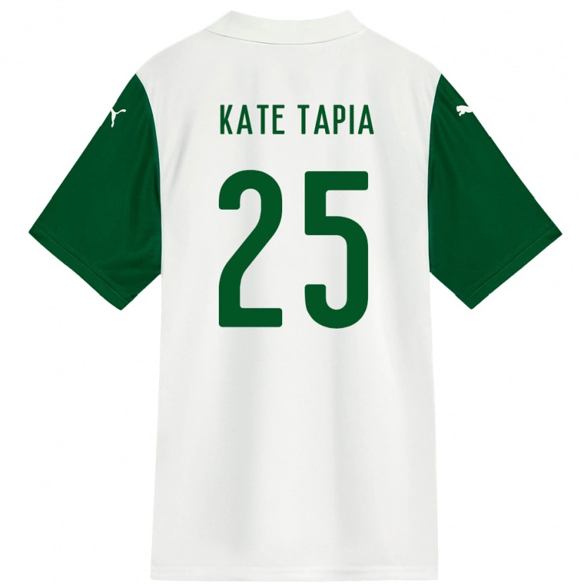 Danxen Uomo Maglia Kate Tapia #25 Bianco Verde Kit Gara Away 2025/26 Maglietta