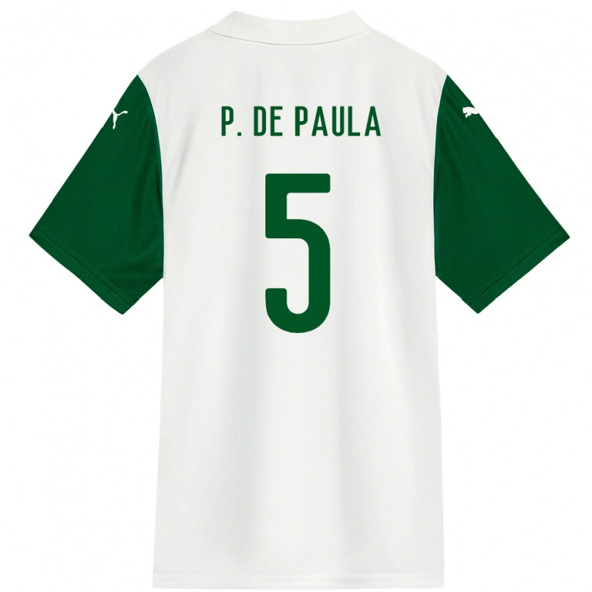 Danxen Uomo Maglia Patrick De Paula #5 Bianco Verde Kit Gara Away 2025/26 Maglietta